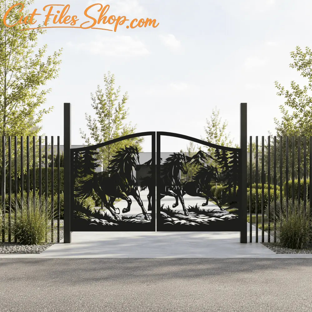 Running horse gate dxf art