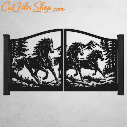 Horse gate panel SVG for CNC metal cutting