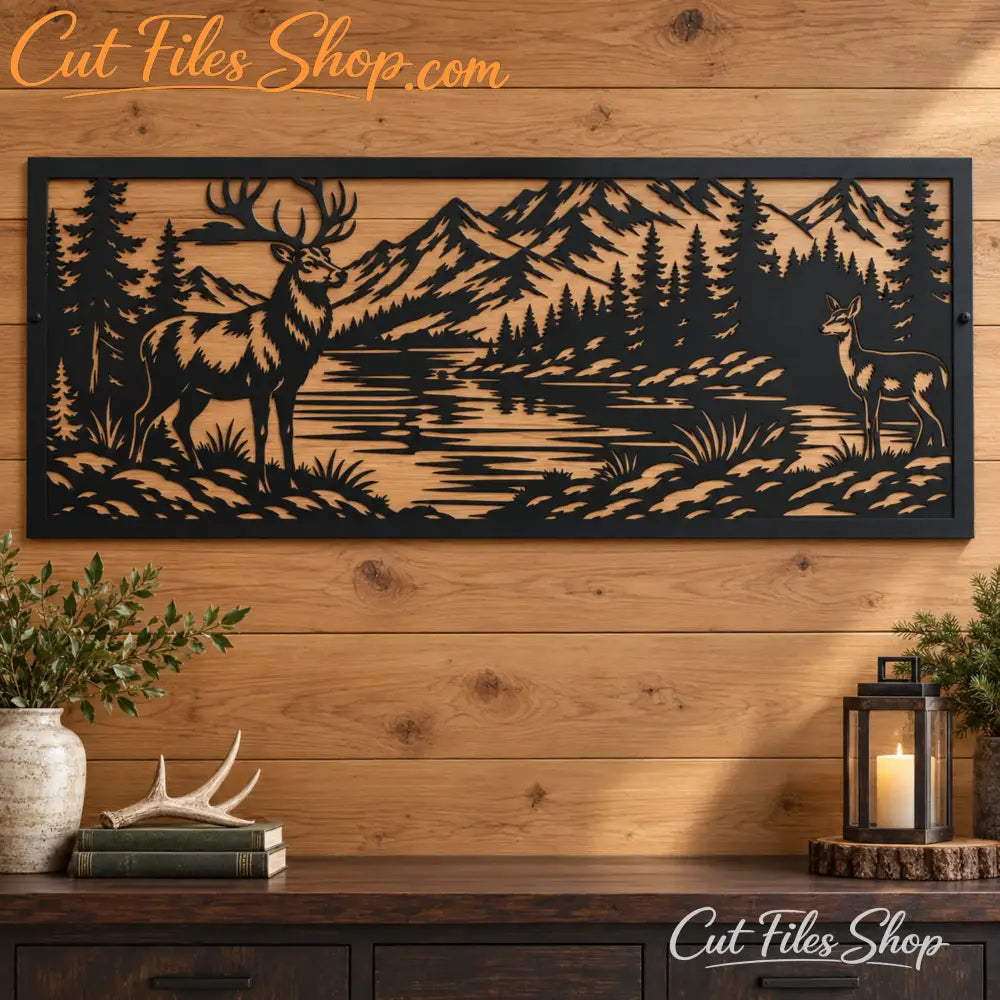 Wildlife CNC cutting files for creating rustic metal panels, cabin signs and nature décor.