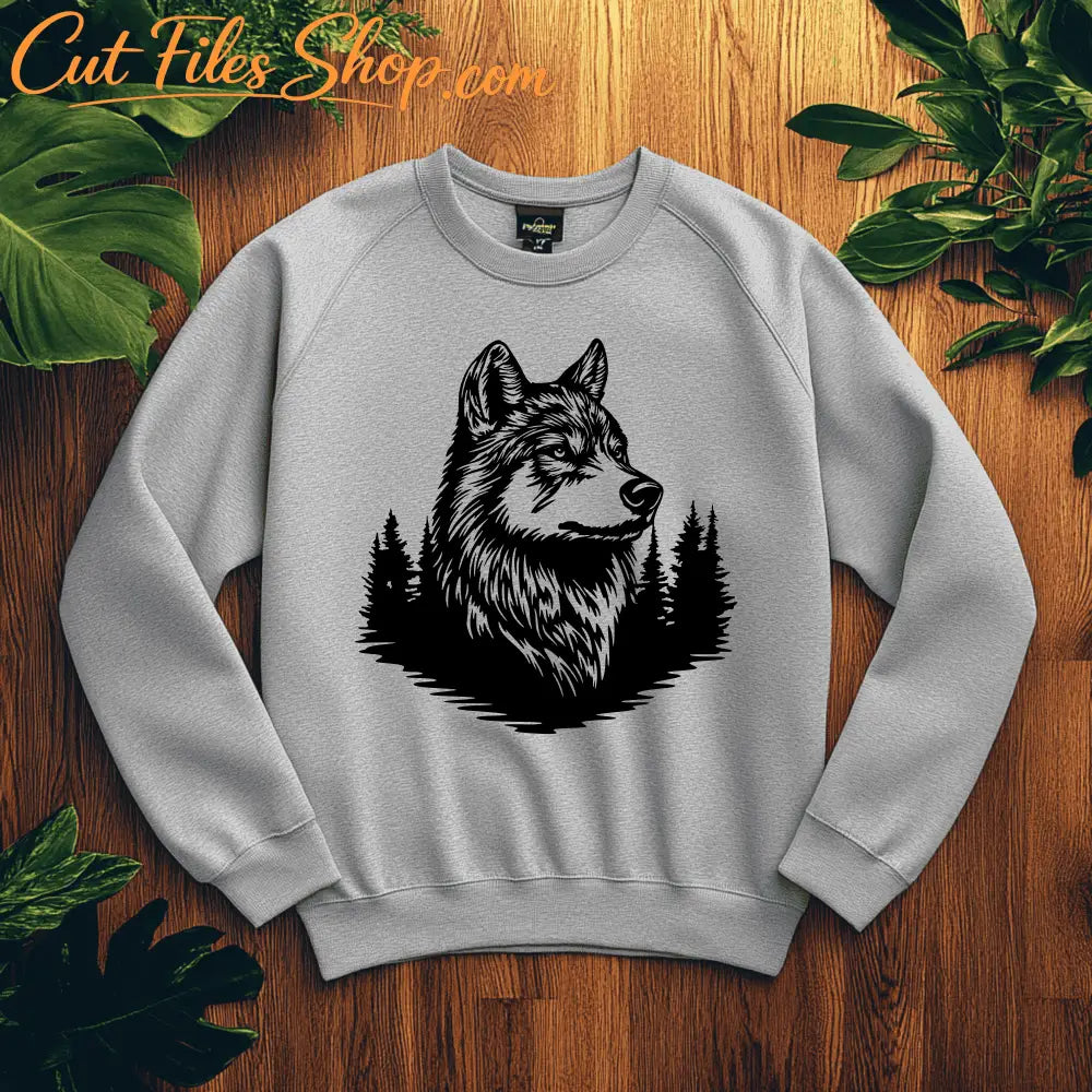 Wildlife wolf Art DXF & SVG, CNC Metal Wall Decor, Vinyl & Sweatshirt Design
