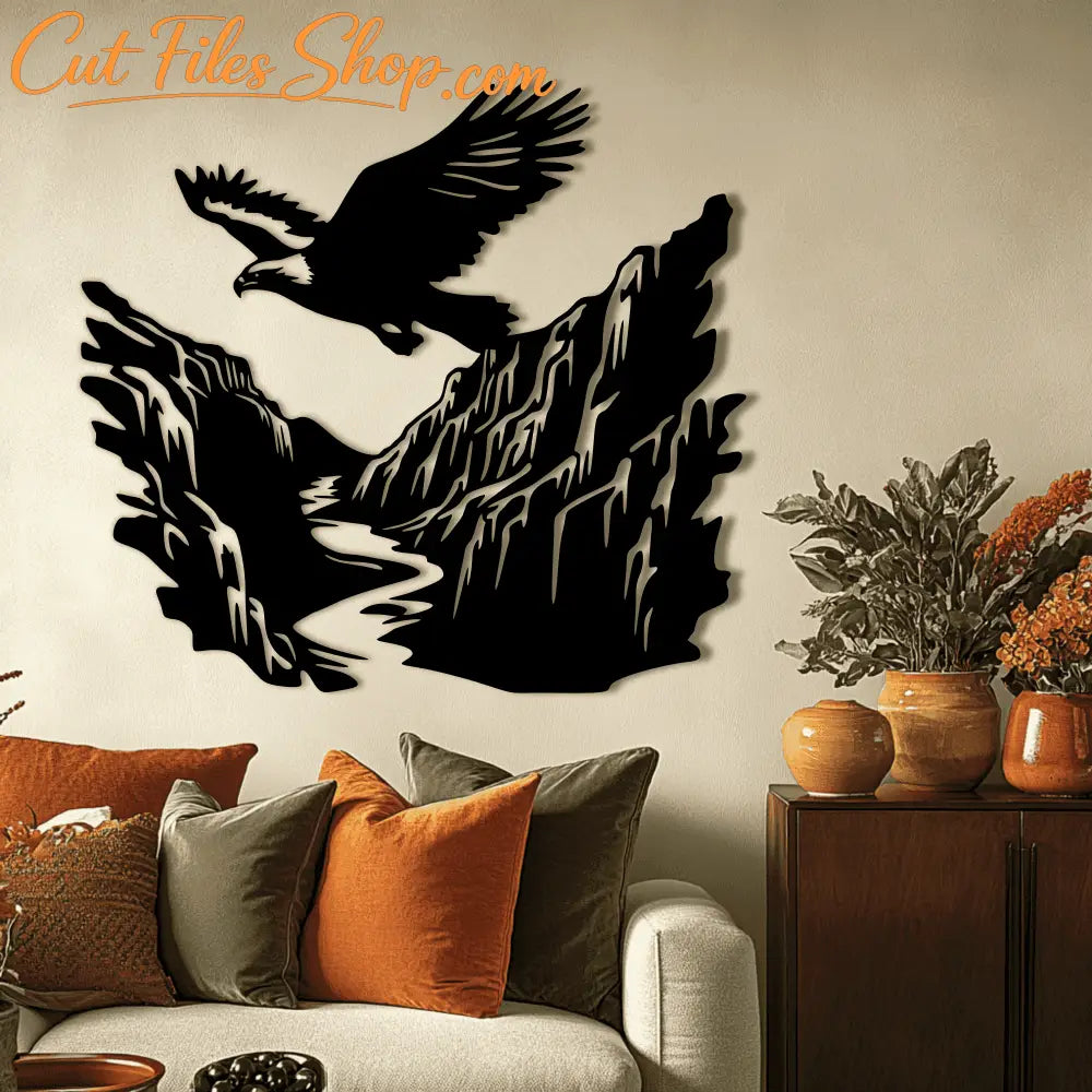 Flying Eagle CNC Metal Art, DXF Laser & Plasma Files, SVG for Sweatshirt & Crafts