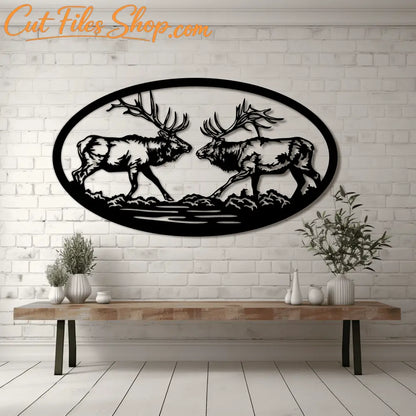 Wildlife CNC Files: Deer & Moose DXF for Metal Wall Decor - Cut files shop
