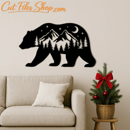 Wildlife PNG bundle with swan, wolf, bear mountains, and nature scenes