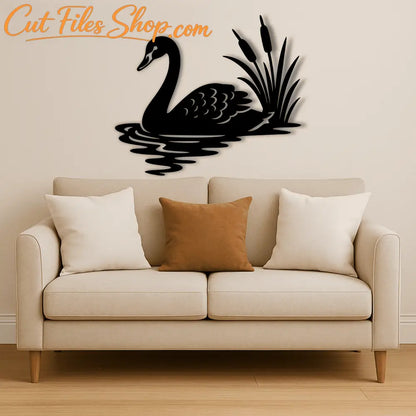 Swan DXF, Wildlife silhouette SVG bundle for Glowforge and CNC cutters