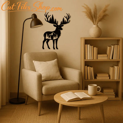 forest deer laser cut file