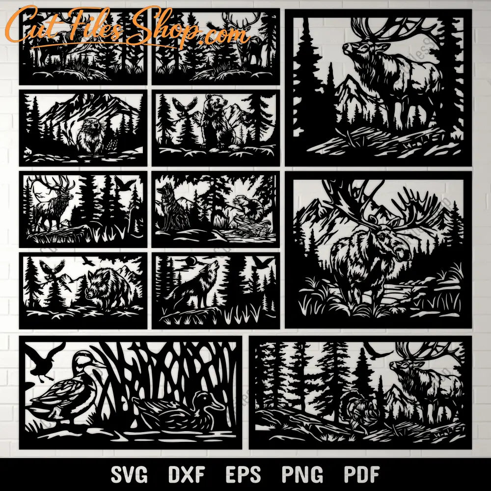 wildlife forest scene svg