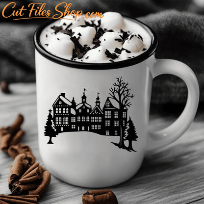 Christmas Winter Village SVG for Vinyl Cutting & DIY Decor