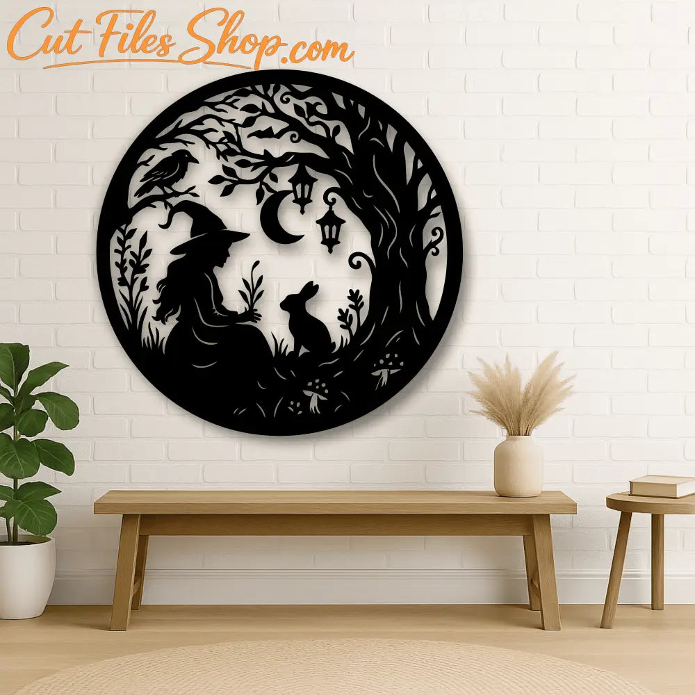 Magical witch and cat SVG PNG for sublimation and crafts