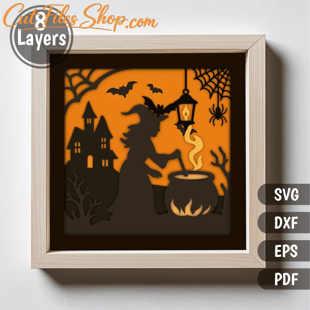 Haunted house Halloween shadow box for Glowforge and laser