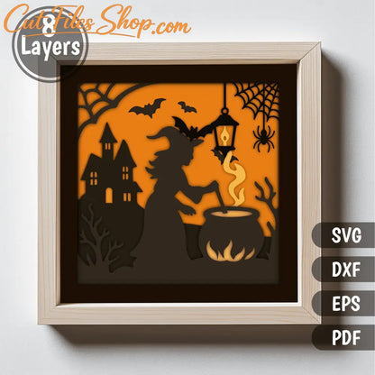 Haunted house Halloween shadow box for Glowforge and laser