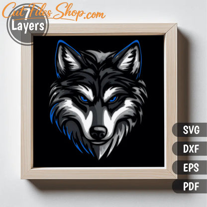 Wolf 3D Shadow Box SVG & DXF – Layered Cricut & CNC Cut Files