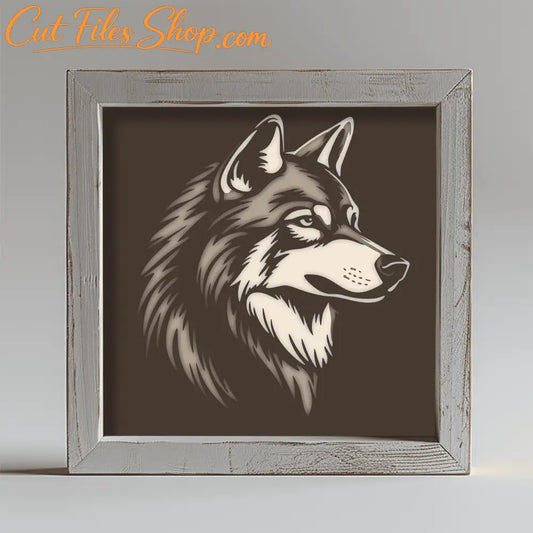 3 layer wolf head template for Cricut and Glowforge cutting