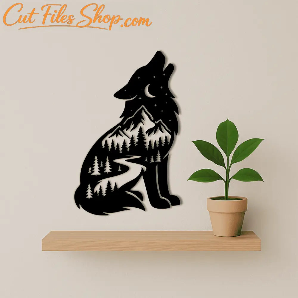 forest wolf cnc design