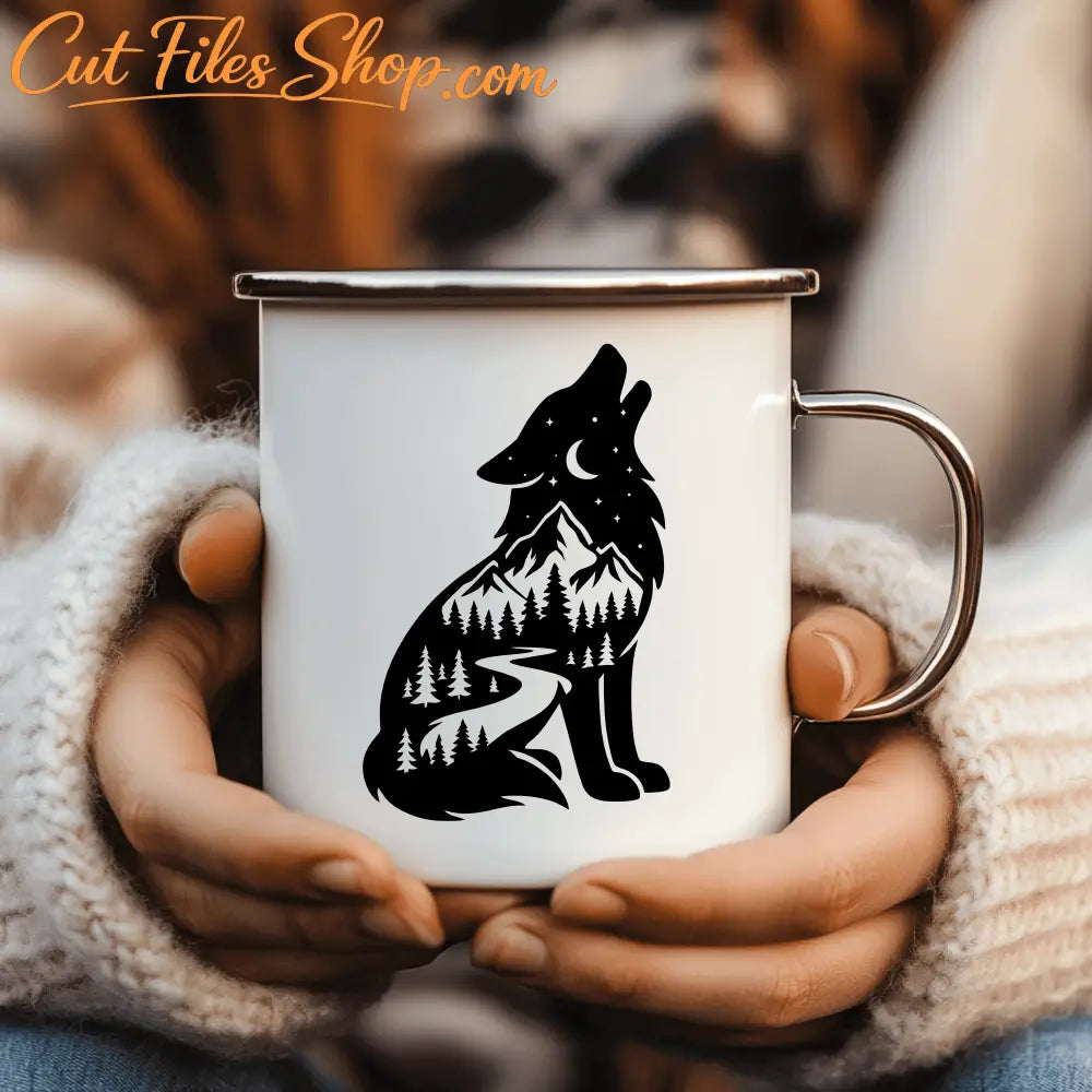 wolf wall art silhouette