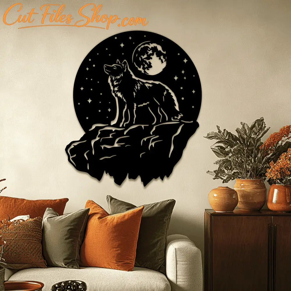 Standing Wolf DXF SVG Files – CNC, Cricut, and Wall Decal Designs