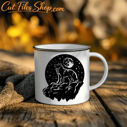 Wolf Cliff Scene DXF for CNC, SVG for Vinyl Decals, Sublimation Art