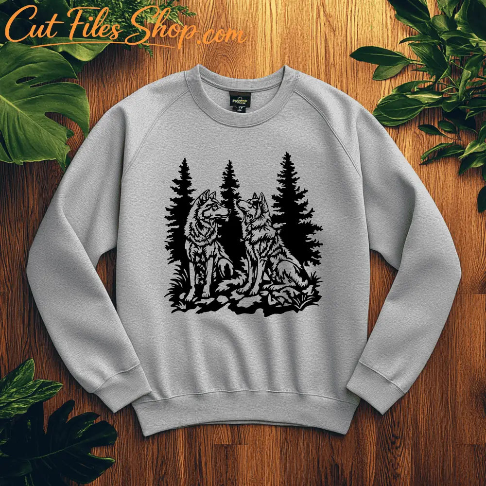 Wildlife Wolves SVG for Cricut Projects, Sublimation T-shirt design