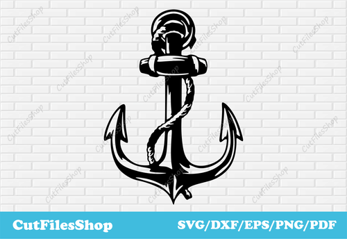 Anchor dxf for laser cutting, Digital download CNC files, Wall decor making dxf, Plasma cut files, Anchor dxf, Anchor svg, Anchor for cricut, dxf art, t-shirt designs, svg for craft, clip art svg