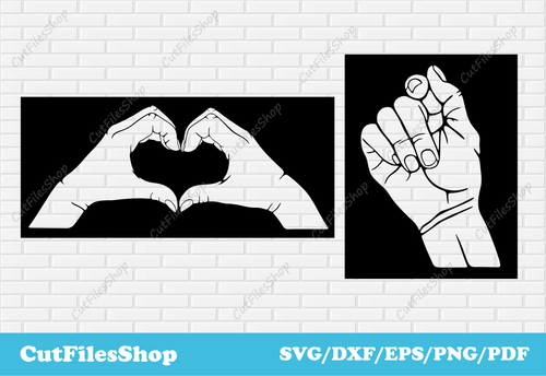 Decorative Laser Cut Panels Free DXF Files, Heart panels dxf, heart vector image, hand svg, dxf laser cut panels, svg for cricut, CNC DXF Wall Panels for Plasma Cutting, DXF Panels for Laser Cutting, Cricut files, Vector for sticker making, files svg for t shirt making