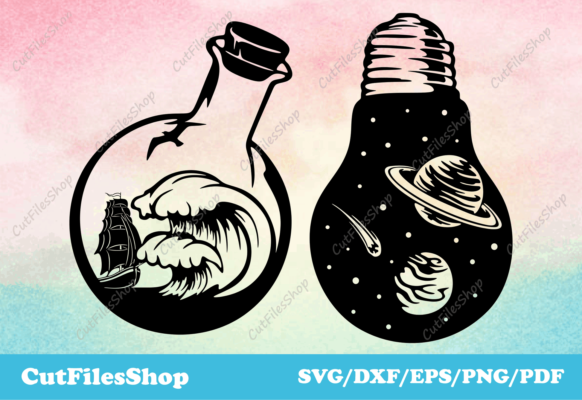 SVG cuts, nature svg for cricut, space png for t-shirt, wave svg, ship for laser cut, images for silhouette cameo, files for cricut