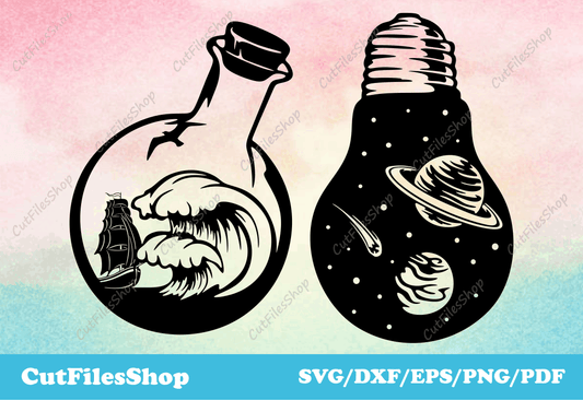 SVG cuts, nature svg for cricut, space png for t-shirt, wave svg, ship for laser cut, images for silhouette cameo, files for cricut