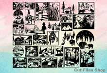 Load image into Gallery viewer,  CNC plasma, laser, water jet, scrapbooking/card making, web design, vinyl plotters, Cricut, silhouette cameo, website/blog, social medias, print for t-shirt, graphics for cards
