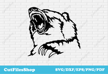Load image into Gallery viewer, Bear for laser cutting, Wild animals for Cricut, Silhouette Cameo Files, DXF Art, DXF Laser Cutting designs, DXF For Cnc, CNC Plasma cutter files, T-shirt graphics, SVG files For Cricut

