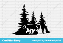 Load image into Gallery viewer, Forest dxf cut files for cnc laser, bear svg for cricut, Animals dxf files for plasma, sketches dxf, t-shirt graphics, laser cutting designs, svg for vinyl cutting
