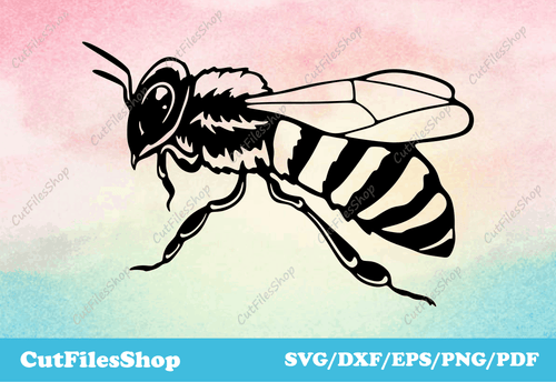 Bee svg files for cricut, insect svg, Plotter File Dxf, dxf for cricut, cricut design space svg