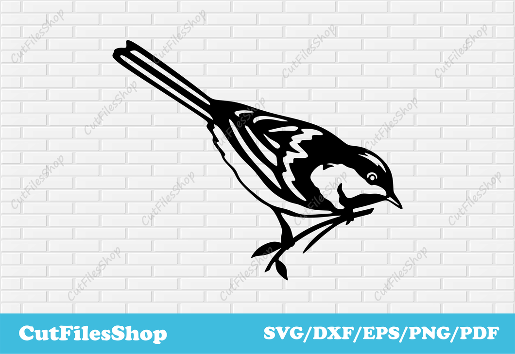 Bird dxf for CNC laser cutting, Svg for cricut, stickers making, svg for card making, Digital Download SVG, sparrow svg, bird clip art, bird for cricut, svg for craft, christmas bird svg