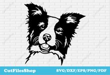 Load image into Gallery viewer, Border Collie svg for Cricut, Dxf for CNC laser cutting, Stickers pets making, Pets t-shirt svg designs, border collie dxf, collie dog svg, clip art dogs, cute dogs for cricut
