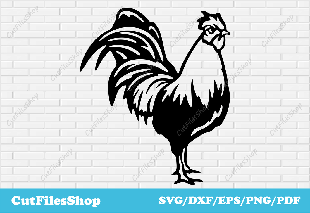 Cock dxf files for laser cut, Farm birds dxf file, farm animals svg, laser cut wood, vector designs, dxf cnc plasma, cock svg files, SVG files for cricut, DXF CNC plasma, Craft files download, Silhouette Cameo files, free dxf birds, free cutting files, free svg files download