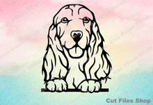Load image into Gallery viewer, Cocker Spaniel cut files, DXF for laser cutting, SVG for cricut, PNG file, vector image, Cocker Spanie dxf, Cocker Spanie svg, dog dxf for cnc, dog vector, dog for cricut
