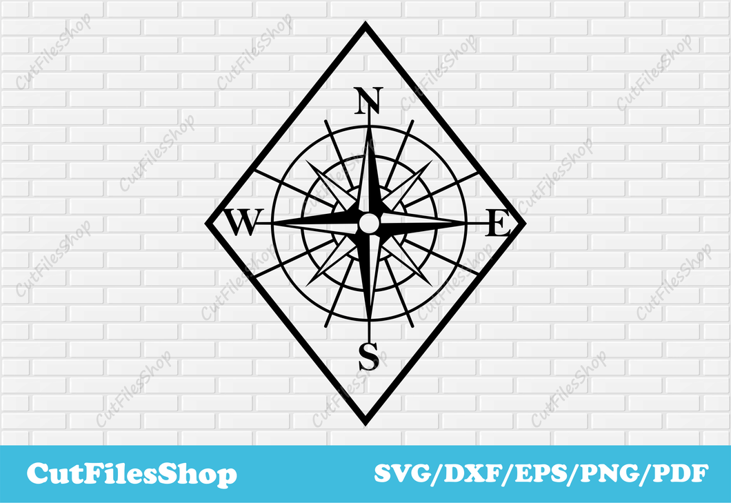 Compass dxf, home decor dxf files, popular svg files, cricut vector images, Dxf for laser cut, compass svg files, compass png file