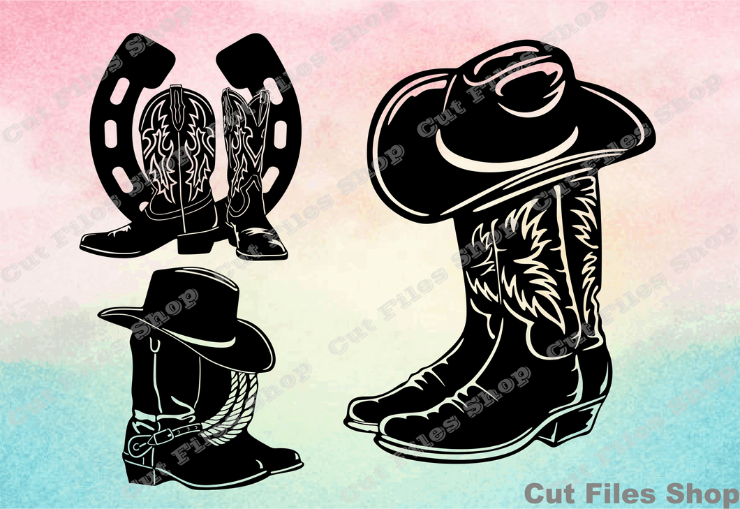Cowboy boots cut files, svg for cricut, t-shirt svg, vector cnc - Cut files shop, Cowboy boots dxf files, Cowboy boots svg, Cowboy boots vector images, dxf art, files for cnc plasma cut
