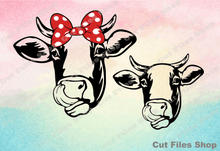 Load image into Gallery viewer, Cute cow svg, cow for cricut, cricut files, animal silhouette, png for cricut, dxf for laser
