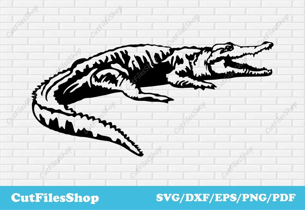 Crocodile svg file, animals cnc files for laser cutting, vector images, Cricut files, t-shirt svg, dxf cutting files for laser, digital svg files for cricut, svg for download, svg laser
