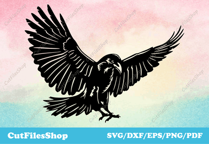 svg clipart for cricut, crow svg, dxf for cnc plasma, laser cutting svg, dxf for metal art, svg images for cricut, svg sticker, download vector