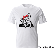 Load image into Gallery viewer, Cute pigs svg, DXF files for CNC router, paper cutting files, peeking pig svg, pig dxf, pig shirt svg, pig for cricut, free vector images, digital prints svg, sticker craft svg, cutting files svg, pig png dxf, farm cute animals scene dxf svg png
