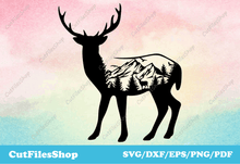 Load image into Gallery viewer, Deer png clipart, crafting svg, vinyl svg designs, download svg for website, DXF cutting files
