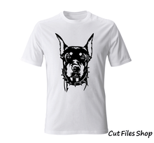 Load image into Gallery viewer, Doberman svg for t shirt, dxf metal art files, dog t -shirt designs, pets svg designs for cricut, t shirt designs dog, pets svg dxf files, vector images for t shirt designs, Pets vector images for CNC, Cut files for Plotter, dxf metal decor, Digital files for stickers making, metal cutting files, DXF For CNC, Laser files, Dxf for plasma cut
