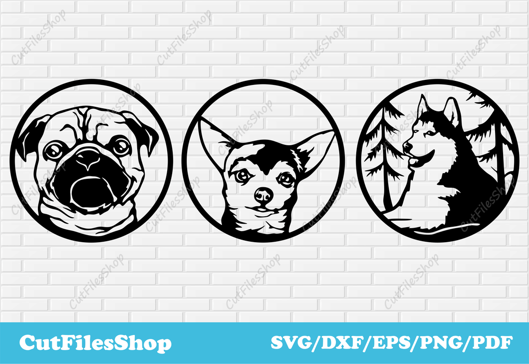 Dogs dxf cut files, svg files for cricut, dxf for cnc cutting, dogs silhouette, pets for cricut, funny dogs svg, dog dxf files, cut files shop, svg files, pets for cricut, dogs for cricut
