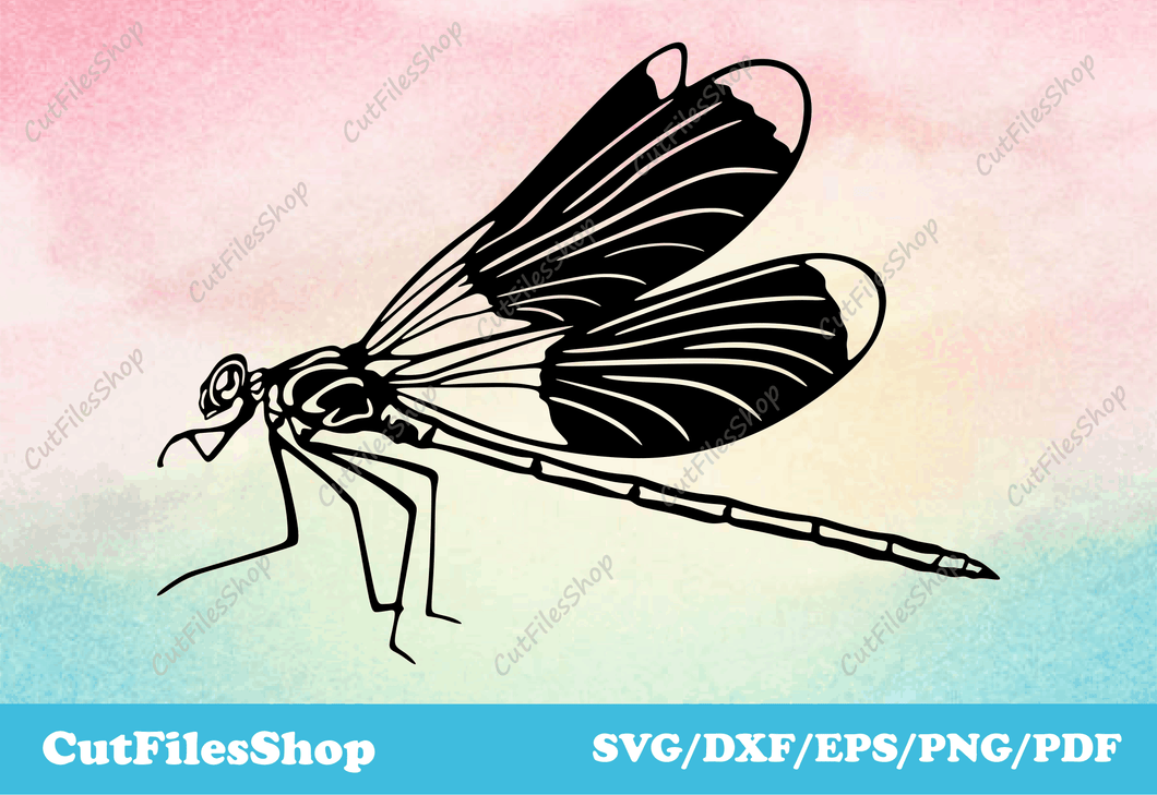 Dragonfly svg cut file, insects png images, Silhouette files, DXF art, CNC Plasma dxf files, dxf images, animals dxf files, dxf laser cut, Dragonfly dxf, Dragonfly vector images, Dragonfly for cricut