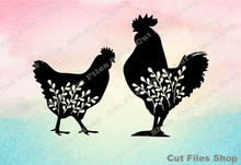 Load image into Gallery viewer, Farm birds for silhouette, download dxf designs, svg for cricut
