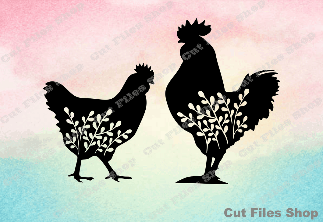 Farm birds for silhouette, download dxf designs, svg for cricut