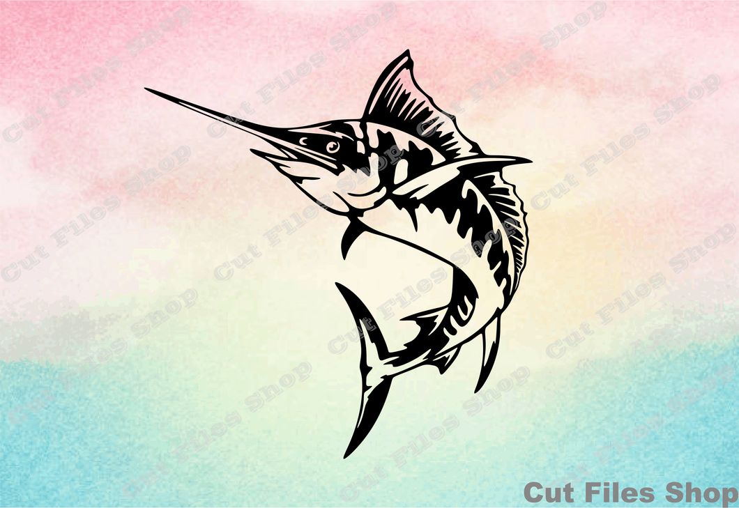 Fish svg file, vector files, eps for cricut, dxf art, dxf for laser - Cut files shop