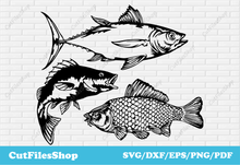 Load image into Gallery viewer, fish svg cut file free, free svg files for fishing, cricut files free download, fish png for cricut, fish for cricut
