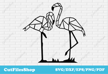 Load image into Gallery viewer, Bird dxf files, Flamingo dxf file, flamingo svg, geometric bird dxf, wall decor dxf, svg bird for cricut, bird for cricut
