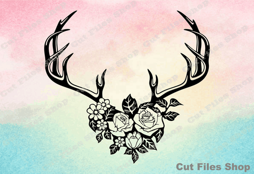 Floral antlers, cut files for cricut, glowforge files, cute stickers, laser cutting files, laser cutting files, dxf for cnc, cnc files, digital svg, vector files, cuttable files, printable files, svg for scrapbooking, buy svg, vector images, vinyl cut file, laser dxf file, svg cutting files, svg dxf, plotter files, cnc svg files, cnc patterns, dxf cut file, cutting files, clipart svg, stickers svg, cameo files, dxf cutting, paper cut svg, eps for cricut, cnc router files