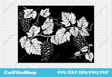 Load image into Gallery viewer, DXF file packages, Grape vector files, dxf railing panels, dxf wall panels, Laser Cutting, Plasma Cutting, wall design dxf

